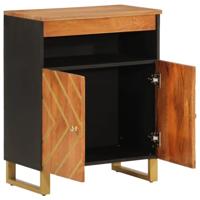 Dressoir 60x33,5x75 cm massief mangohout bruin en zwart - thumbnail