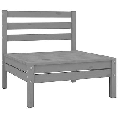 3-delige Loungeset massief grenenhout grijs