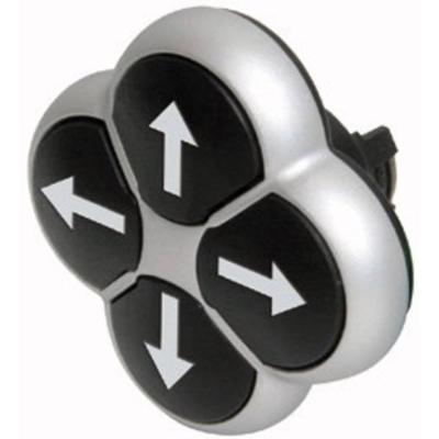 Eaton 286336 M22-D4-S-X7 Druktoets Kunststof frontring Knop Zwart 1 stuk(s) Piece