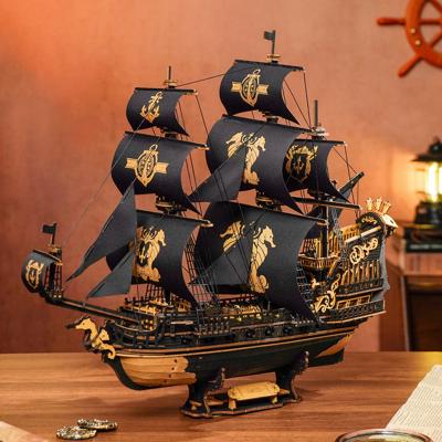 Zeilschip Robotime 3D Houten Puzzel The Seahorse Barque - thumbnail
