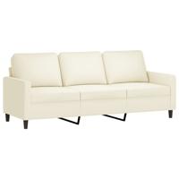 3-delige Loungeset met kussens fluweel crèmekleurig - thumbnail