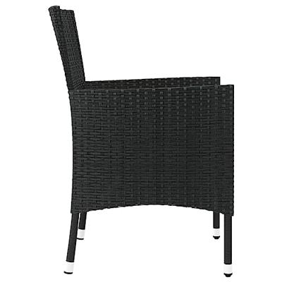 Tuinstoelen met kussens 2 st. zwart poly rattan (alleen VK/IE/FI/NO) Tuinstoelen met kussens 2 st. zwart poly rattan (alleen VK/IE/FI/NO)