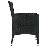 Tuinstoelen met kussens 2 st. zwart poly rattan (alleen VK/IE/FI/NO) - thumbnail