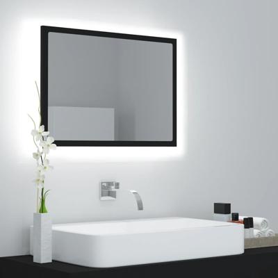 VidaXL Badkamerspiegel led 60x8,5x37 cm acryl zwart
