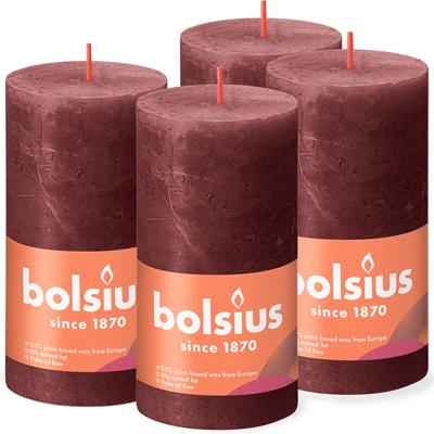 Bolsius rustiek stompkaars 130/68 velvet red a4