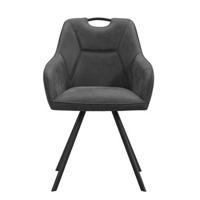 Eetkamerstoel Jesse met armleuning - antraciet - Leen Bakker - thumbnail