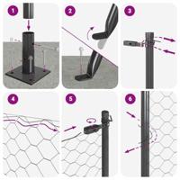 VidaXL Afrasteringspaal grijs 25 x 1 m (13 mm gaas) staal - thumbnail