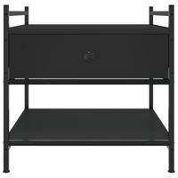 Salontafel 50x50x50 cm bewerkt hout zwart - thumbnail
