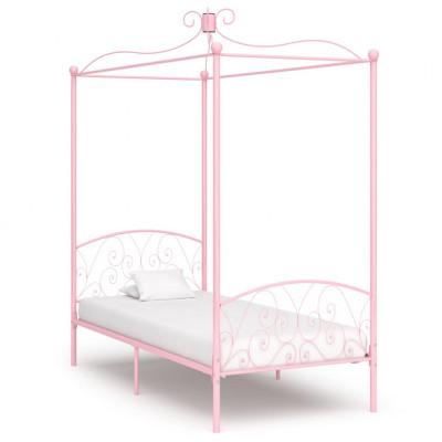 Hemelbedframe metaal roze 90x200 cm Hemelbedframe metaal roze 90x200 cm