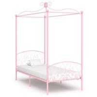 Hemelbedframe metaal roze 90x200 cm - thumbnail