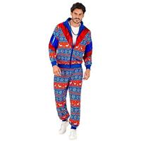 Kerst Trainingspak Rood Blauw Unisex - thumbnail