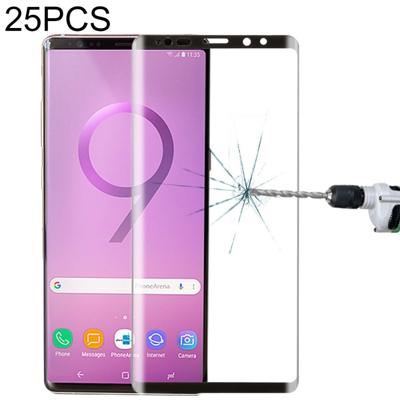 25 stuks 0.26 mm 9H oppervlaktehardheid 3D gebogen rand volledig scherm gehard glas film voor Galaxy Note 9