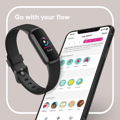 Fitbit Luxe AMOLED Polsband activiteitentracker Zwart, Grafiet