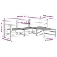 4-delige Loungeset massief grenenhout wit - thumbnail