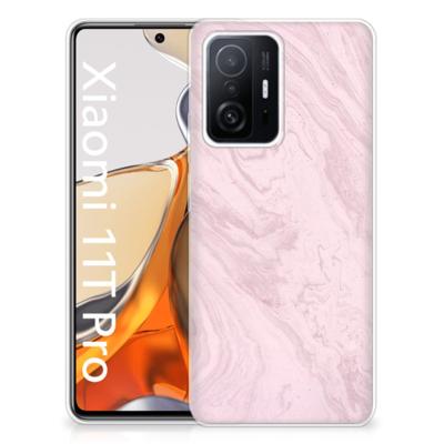 Xiaomi 11T | 11T Pro | TPU | Siliconen hoesje | Marble Pink - Origineel Cadeau Vriendin