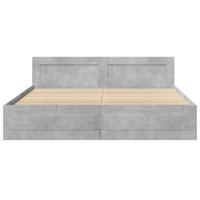 Bedframe met hoofdeinde bewerkt hout betongrijs 180x200 cm - thumbnail