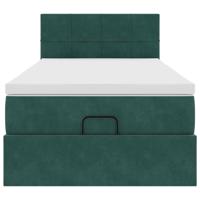 Ottoman bed met matras en LED's 120x200cm fluweel donkergroen - thumbnail