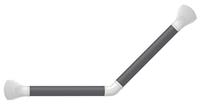 SecuCare wand bad/douche greep Alu wit hoek 45 gr - thumbnail