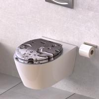 MDF WC-bril GREY STEEL met soft-close lange levensduur: extreem onbreekbaar en krasbestendig comfort en functie: geruisloos sluiten dankzij de automatische valrem eenvoudig schoon te maken dankz - thumbnail