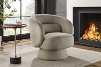 Design draaifauteuil BOSSA NOVA taupe bouclé - 43527 - thumbnail
