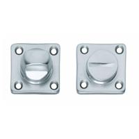 Intersteel Rozet vierkant met toilet-/badkamersluiting - chroom mat - thumbnail