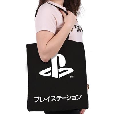 Playstation - Black Katakana Tote Bag