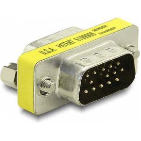 Delock 65010 VGA Adapter [1x D-sub stekker 15-polig - 1x D-sub stekker 15-polig] Zilver 0 mm