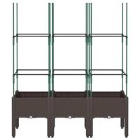 Plantenbak met latwerk 120x40x142,5 cm polypropeen bruin - thumbnail