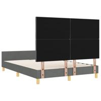 Bedframe met hoofdeinde Donkergrijs 140 x 190 cm Stof - thumbnail