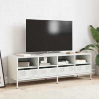 Tv-meubel 135x39x43,5 cm koudgewalst staal wit - thumbnail