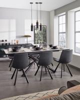 Kave Home Uitschuifbare Eettafel 'Theone' Keramiek met marmerlook, 160-210 x 90cm - thumbnail