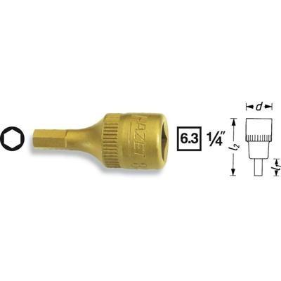 HAZET Dopsleutelbit | 1/4 inch (6,3 mm) vierkant hol | Binnen-zeskant-profiel | SW 5 mm - 8501-5- HAZET Dopsleutelbit | 1/4 inch (6,3 mm) vierkant hol | Binnen-zeskant-profiel | SW 5 mm - 8501-5-