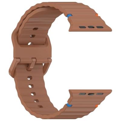 By Qubix - Wave sportband - Bruin - Compatible met Apple Watch 38mm / 40mm / 41mm / 42mm - Compatible Apple watch bandjes