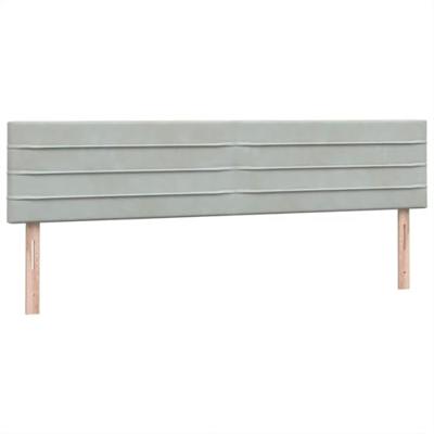 Boxspring met matras fluweel lichtgrijs 180x220 cm