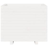 Plantenbak 60x60x49,5 cm massief grenenhout wit - thumbnail