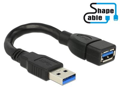 Delock 83713 Kabel USB 3.0 Type-A male > USB 3.0 Type-A female VormKabel 0,15 m