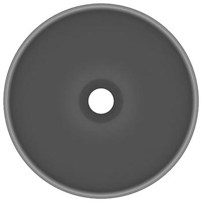Wastafel rond 32,5x14 cm keramiek mat donkergrijs