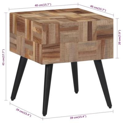Bijzettafel 40x40x45 cm massief gerecycled teakhout
