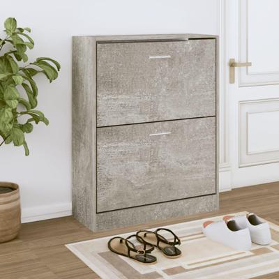 VidaXL Schoenenkast 63x24x81 cm bewerkt hout betongrijs