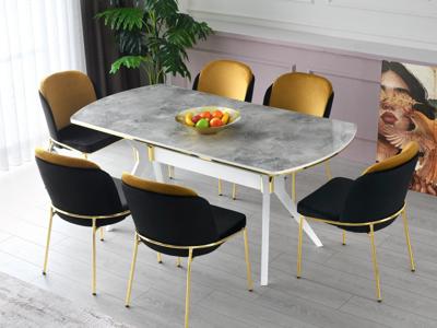 Eettafel IKARIA 180 cm wit/goud