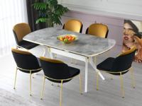 Eettafel IKARIA 180 cm wit/goud - thumbnail