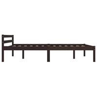 Bedframe massief grenenhout donkerbruin 140x200 cm - thumbnail