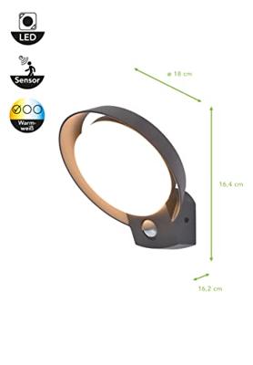Buitenlamp met sensor &apos;Polo&apos; voordeur verlichting downlighter Lutec 16 cm