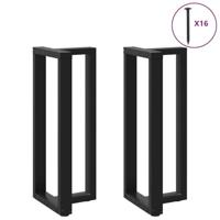 Bartafelpoten 2 st T-vormig 40x35x(100-101) cm staal zwart - thumbnail