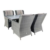 Diningset Santa Rosa Coffee Brown D 180 x B 90 x H 75 cm Oosterik Home - Oosterik home - thumbnail