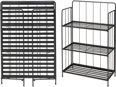 Plantenrek Metaal 3-laags Zwart 90cm