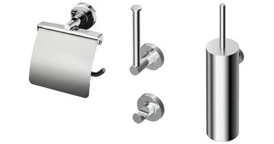 Ideal Standard Iom toiletaccessoires set met handdoekhaak closetrolhouder met deksel met closetborstelgarnituur en reserverolhouder chroom k7211nu