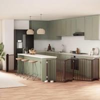 Hondenhek inklapbaar 6 panelen 480 cm populierenhout bruin - thumbnail