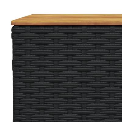 8-delige Loungeset met kussens poly rattan zwart - thumbnail