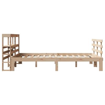 Bedframe met hoofdbord massief grenenhout 140x190 cm